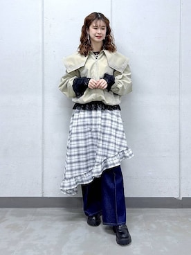 「Wrangler（ラングラー）のアイテム」を使った、理咲さん（レディース・164cm）の冬コーディネート