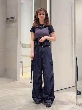 「RAGEBLUE（レイジブルー）のマルチWAY/ビスチェセットワンピース（ワンピース、ブラック系）」を使った、理咲さん（レディース）の夏コーディネート