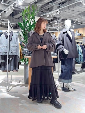 「RAGEBLUE（レイジブルー）のアイテム（ブルゾン）」を使った、理咲さん（レディース・163cm）の秋コーディネート