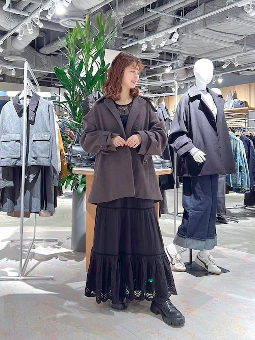 WOOLLYTEC/ウーリーテック＞スタンドカラーショートコート（ブルゾン