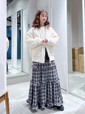 「RAGEBLUE」｜「アイテム（ダウンジャケット/コート）」を使った、理咲さん（レディース・163cm）の秋コーディネート