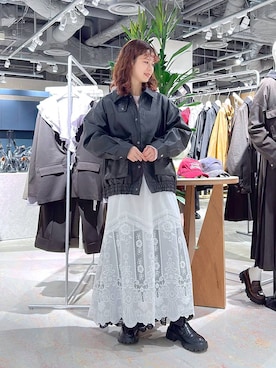 「RAGEBLUE（レイジブルー）のアイテム（ブルゾン）」を使った、理咲さん（レディース・163cm）の秋コーディネート