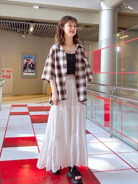 「アイテム（ベスト）」を使った、理咲さん（レディース・163cm・20代）の秋コーディネート