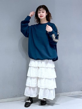 「アイテム（スウェット）」を使った、理咲さん（レディース・163cm・20代）の秋コーディネート