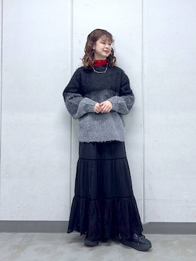 「RAGEBLUE（レイジブルー）のアイテム（Tシャツ/カットソー）」を使った、理咲さん（レディース・163cm）の秋コーディネート