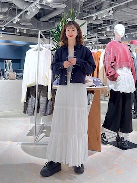 「RAGEBLUE（レイジブルー）のアイテム（Tシャツ/カットソー）」を使った、理咲さん（レディース・163cm）の秋コーディネート