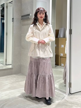 「RAGEBLUE（レイジブルー）のアイテム（トップス）」を使った、理咲さん（レディース・164cm）の春コーディネート