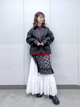 「RAGEBLUE（レイジブルー）のアイテム（ブルゾン）」を使った、理咲さん（レディース・163cm）の秋コーディネート