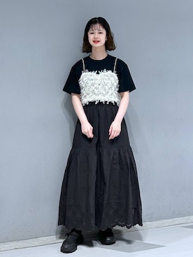 「RAGEBLUE（レイジブルー）のアイテム（キャミソール）」を使った、理咲さん（レディース・163cm）の夏コーディネート
