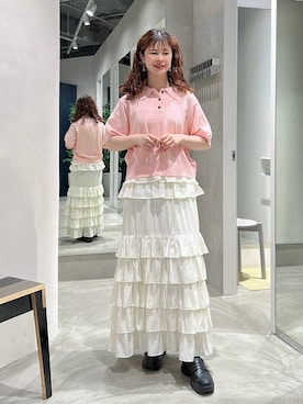 「RAGEBLUE（レイジブルー）のアイテム（トップス）」を使った、理咲さん（レディース・164cm）の春コーディネート