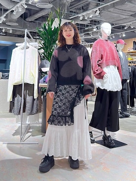 「RAGEBLUE（レイジブルー）のアイテム（Tシャツ/カットソー）」を使った、理咲さん（レディース・163cm）の秋コーディネート