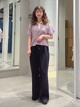 「アイテム（スウェットパンツ）」を使った、理咲さん（レディース・164cm・30代）の夏コーディネート