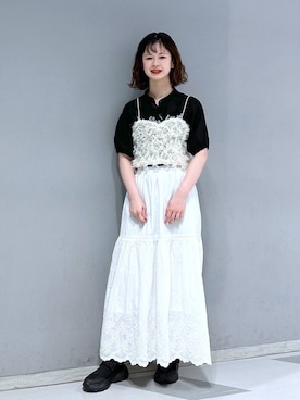 「RAGEBLUE（レイジブルー）のアイテム（キャミソール）」を使った、理咲さん（レディース・163cm）の夏コーディネート