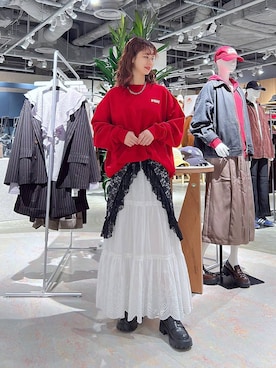 「アイテム（スウェット）」を使った、理咲さん（レディース・163cm・20代）の秋コーディネート