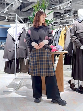 「RAGEBLUE（レイジブルー）のアイテム（Tシャツ/カットソー）」を使った、理咲さん（レディース・163cm）の秋コーディネート