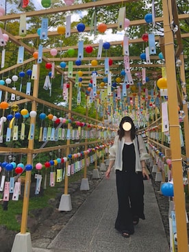 「Heather（ヘザー）のアイテム（サロペット/オーバーオール）」を使った、にゃもさん（レディース・154cm）の夏コーディネート