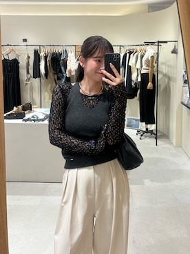 「CAPRICIEUX LE'MAGE（カプリシューレマージュ）のホルターニットキャミ（ニット/セーター、グレー系）」を使った、riho_lemageさん（レディース・155cm）の夏コーディネート