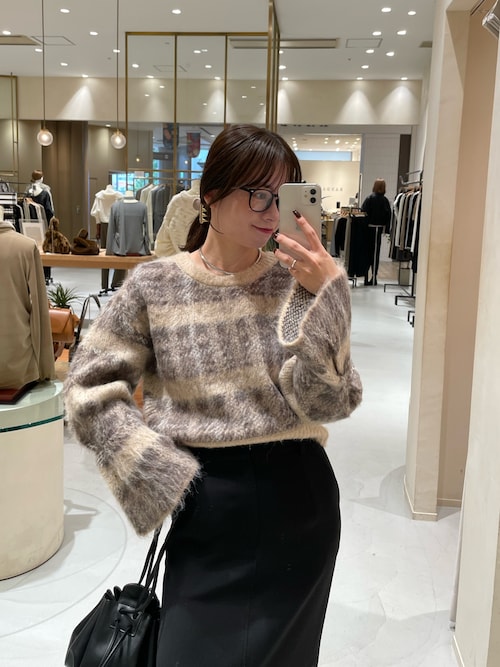 CAPRICIEUX LE'MAGE ニット セーター チェックシャギープルオーバー