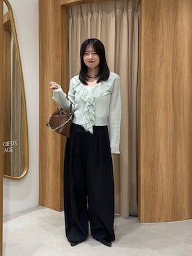 「CAPRICIEUX LE'MAGE（カプリシューレマージュ）のアイテム（トートバッグ）」を使った、riho_lemageさん（レディース・155cm）の夏コーディネート