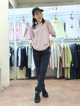 「ウエストゴム」｜「アイテム（帽子）」を使った、BIKI JAPAN スタッフコーデさん（レディース・153cm）の秋コーディネート