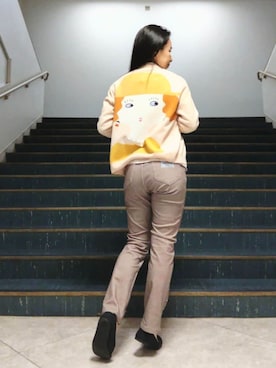 「アイテム（パンツ、イエロー系）」を使った、BIKI JAPAN スタッフコーデさん（レディース・153cm）の秋コーディネート