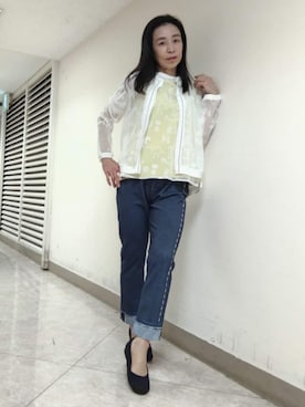 「透かし柄」｜BIKI JAPAN スタッフコーデさん（レディース・153cm）の夏コーディネート