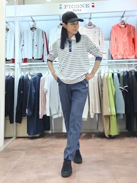 「ウエストゴム」｜「アイテム（帽子）」を使った、BIKI JAPAN スタッフコーデさん（レディース・153cm）の秋コーディネート