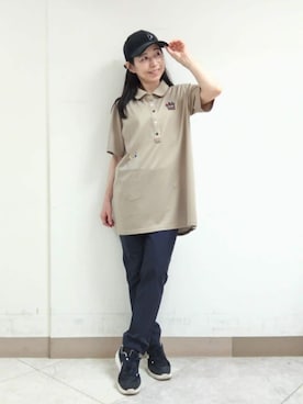 「ウエストゴム」｜「アイテム（帽子）」を使った、BIKI JAPAN スタッフコーデさん（レディース・153cm）の秋コーディネート