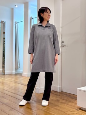 「ウエストゴム」｜「アイテム（ワンピース/ドレス）」を使った、BIKI JAPAN スタッフコーデさん（レディース・164cm）の秋コーディネート