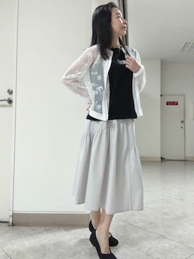 「透かし柄」｜BIKI JAPAN スタッフコーデさん（レディース・153cm）の夏コーディネート