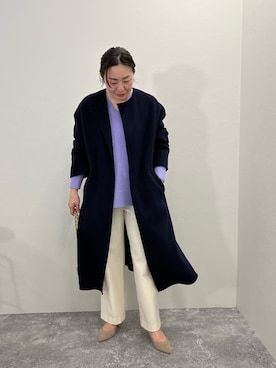 「ラベンダー」｜「アイテム（その他アウター）」を使った、nol futamiさん（レディース・157cm）の冬コーディネート