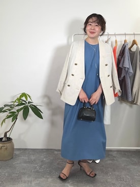「NOLLEY'S」｜「アイテム（ノーカラージャケット）」を使った、nol futamiさん（レディース・157cm）の春コーディネート