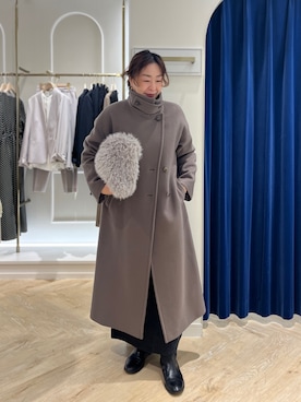 「NOLLEY’S Sophi（ノーリーズソフィ）のアイテム（チェスターコート）」を使った、nol futamiさん（レディース・157cm）の冬コーディネート