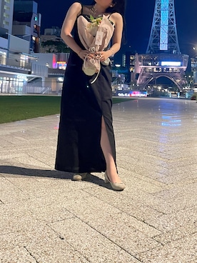 「DIANA（ダイアナ）のアイテム（バレエシューズ、シルバー系）」を使った、yuzu318さん（レディース・148cm）の夏コーディネート