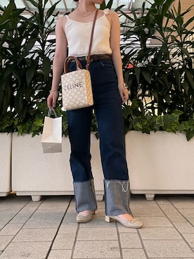 「MIRO AMURETTE（ミロアミュレット）のアイテム（デニムパンツ、ブルー系）」を使った、yuzu318さん（レディース・148cm）の夏コーディネート