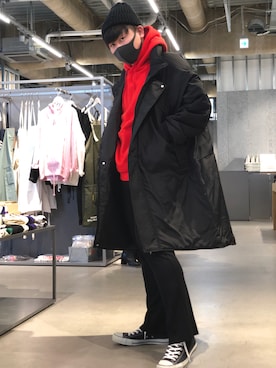 「koe（コエ）のアイテム（ジャケット/アウター）」を使った、shunjeniさん（メンズ・170cm）の冬コーディネート
