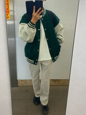 「WEGO（ウィゴー）のアイテム（スタジャン）」を使った、SHOさん（メンズ・169cm）の春コーディネート