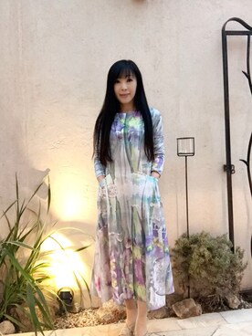 「ELCAFLORAのアイテム(One piece dress、グレー系)」を使った、elcafloraさん(レディース・155cm)の秋コーディネート