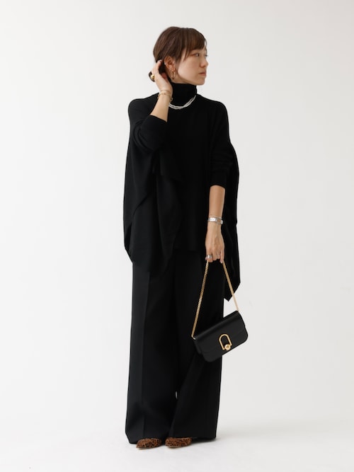 DESIGNWORKS ニット セーター タートルネックポンチョ レディース