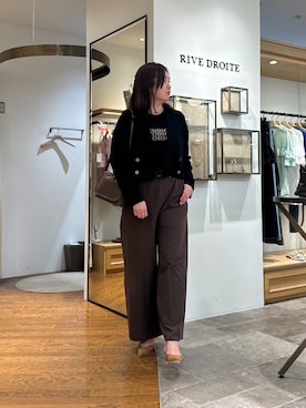 「RIVE DROITE（リヴドロワ）の【季節の変わり目に/接触冷感】ショートニットジャケット（テーラードジャケット）」を使った、rd_c.e.koさん（レディース・170cm）の夏コーディネート