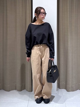 「BARNYARDSTORM（バンヤードストーム）のBARNYARDSTORM / ウォームストレッチチノパンツ / マシンウォッシャブル（チノパンツ）」を使った、こまっちゃんさん（レディース・155cm）の秋コーディネート