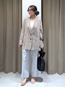 「BARNYARDSTORM（バンヤードストーム）のBARNYARDSTORM / サテンキャミソール / マシンウォッシャブル 【「BABALOG」チャンネルご紹介アイテム】（キャミソール、ホワイト系）」を使った、こまっちゃんさん（レディース・155cm）の春コーディネート