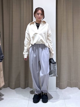 「アイテム（トートバッグ、その他）」を使った、こまっちゃんさん（レディース・155cm）の冬コーディネート