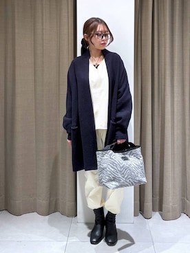 「BARNYARDSTORM（バンヤードストーム）のBARNYARDSTORM / TRスムースVネックプルオーバー/ マシンウォッシャブル 【YouTube「i.style closet」紹介アイテム】（スウェット）」を使った、こまっちゃんさん（レディース・155cm）の秋コーディネート