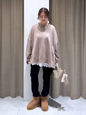 「BARNYARDSTORM（バンヤードストーム）のBARNYARDSTORM / 裾フリルブラウス / ハンドウォッシャブル 【YouTube「i.style closet」紹介アイテム】（シャツ/ブラウス）」を使った、こまっちゃんさん（レディース・155cm）の冬コーディネート