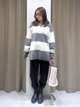 「BARNYARDSTORM（バンヤードストーム）のBARNYARDSTORM / ハイブリッドストレッチブーツ（ブーツ）」を使った、こまっちゃんさん（レディース・155cm）の秋コーディネート