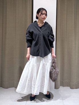 「アイテム（デニムジャケット）」を使った、こまっちゃんさん（レディース・155cm）の夏コーディネート