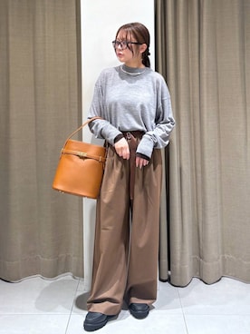 「VELETTO（ベレット）のBARNYARDSTORM / 【VELETTO / ヴェレット】/ バックルバッグ（ハンドバッグ）」を使った、こまっちゃんさん（レディース・155cm）の秋コーディネート