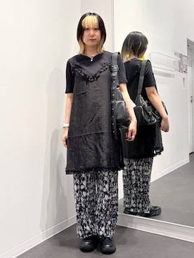 「LAKOLE（ラコレ）のあずきチェーンマンテルネックレス / 134184（ネックレス、その他）」を使った、ごつさん（レディース・157cm）の春コーディネート