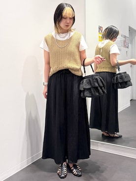 「LAKOLE（ラコレ）のアイテム（パンツ）」を使った、ごつさん（レディース・157cm）の春コーディネート